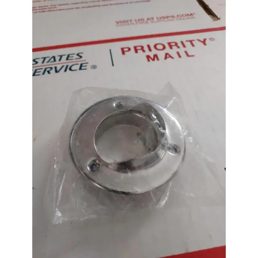2.68 inch White Metal Closet Pole Socket, 1 Set With Hardware #cps125 (T3#67)